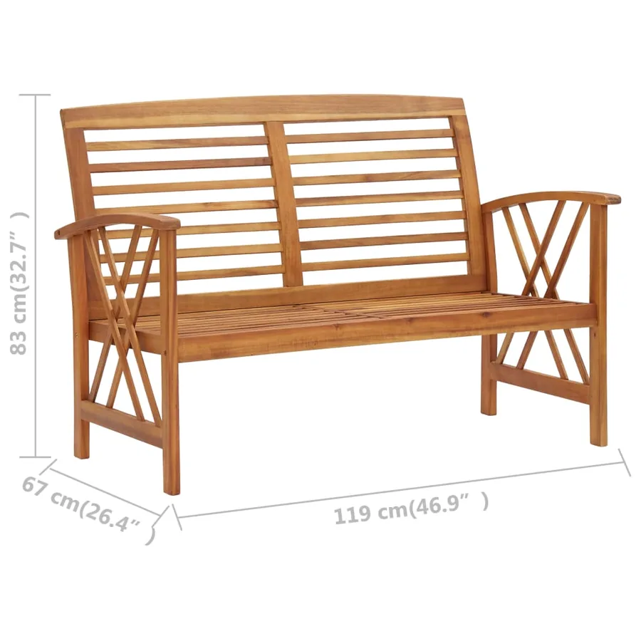 Salon de jardin 5 pcs Bois d'acacia solide - 10