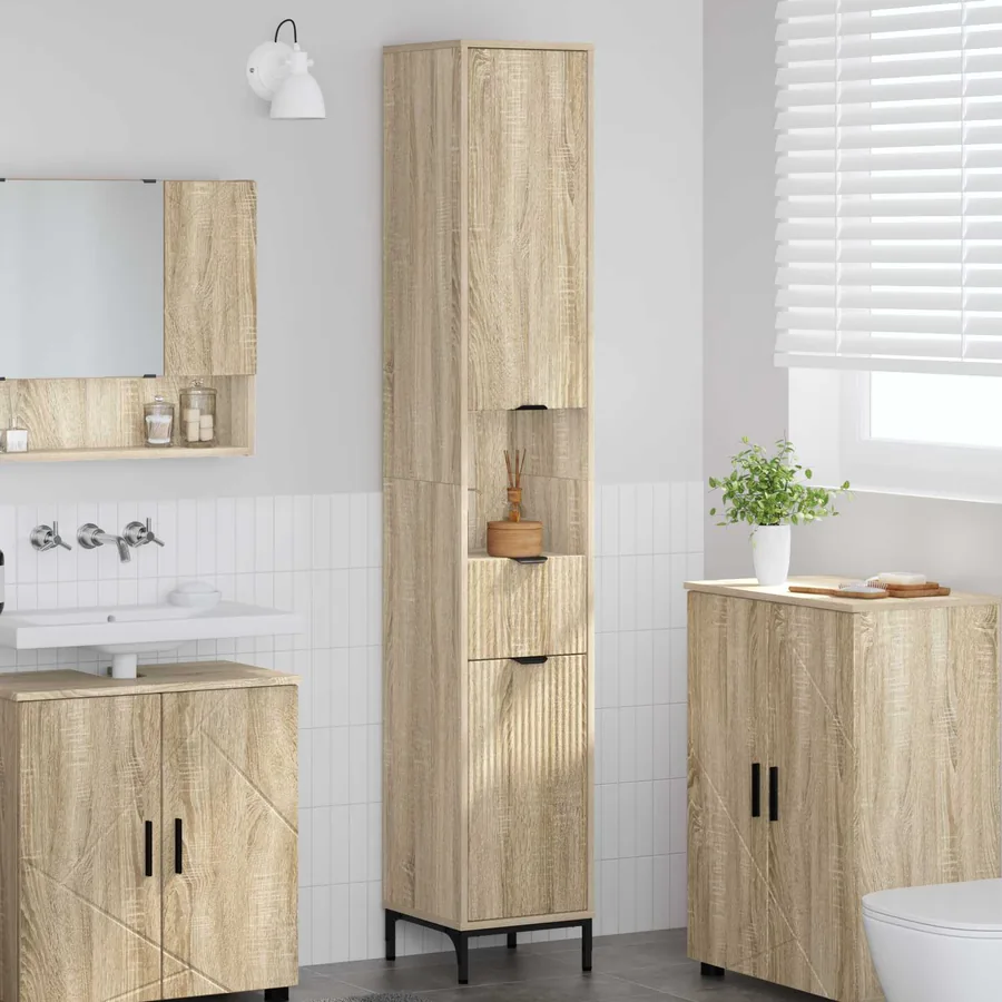 Cabinet de salle de bain Chêne Sonoma 31,5 x 33 x 190 cm