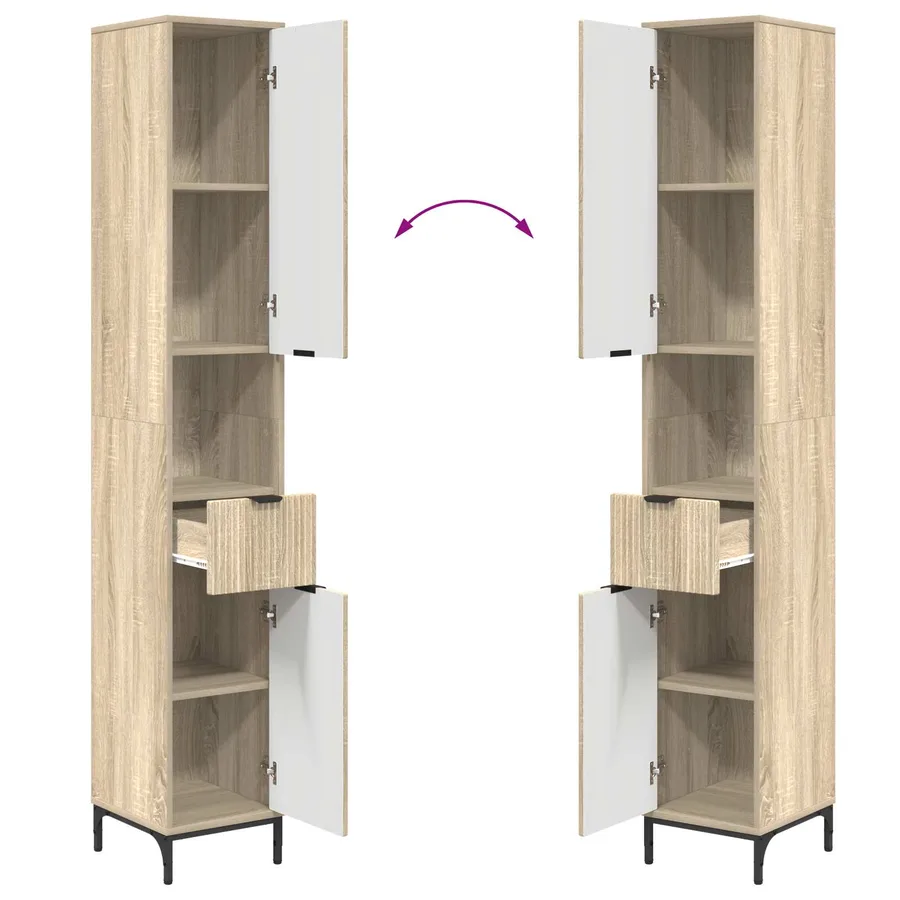 Cabinet de salle de bain Chêne Sonoma 31,5 x 33 x 190 cm - 12