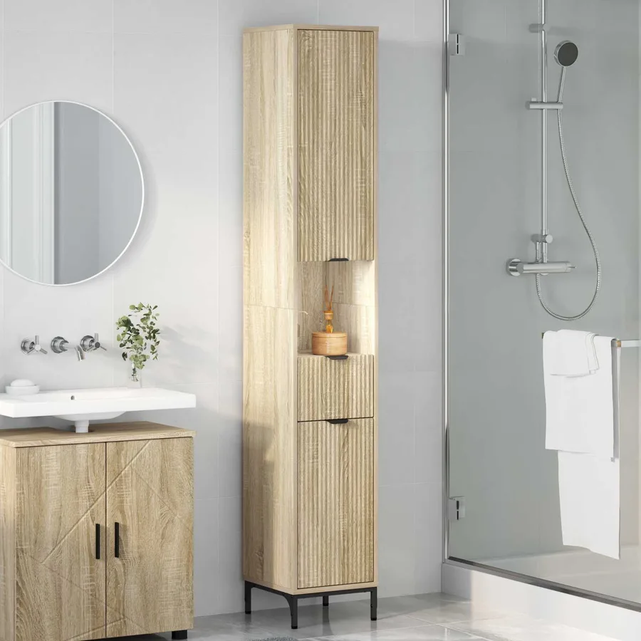 Cabinet de salle de bain Chêne Sonoma 31,5 x 33 x 190 cm - 4