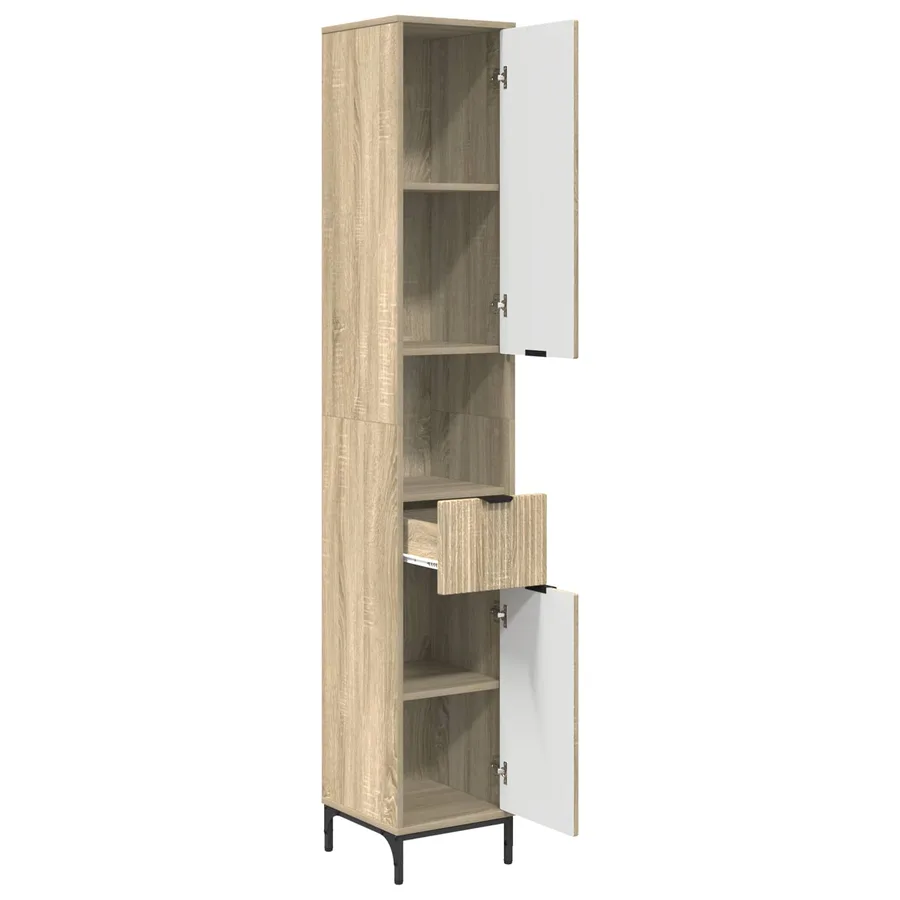 Cabinet de salle de bain Chêne Sonoma 31,5 x 33 x 190 cm - 5