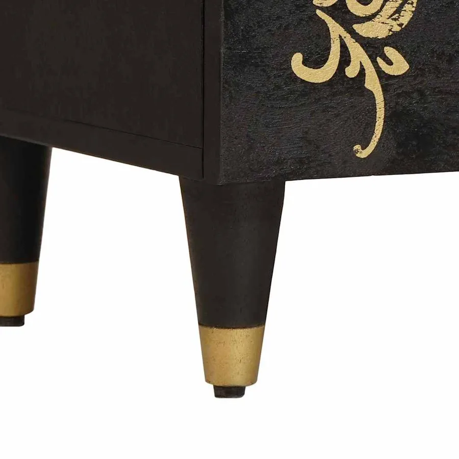 Cabinet de chevet avec porte avec tiroir Noir 50 x 33 x 60 cm - 8