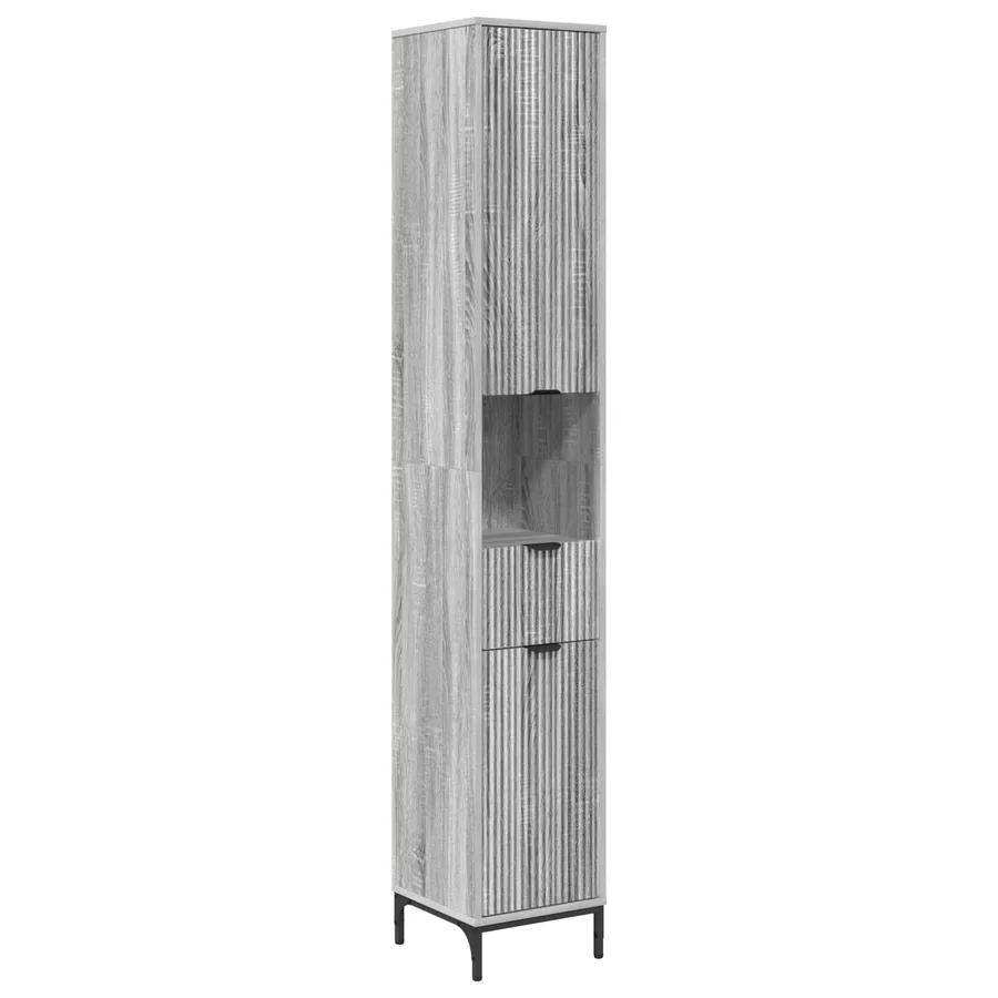 Cabinet de salle de bain Gris Sonoma 31,5 x 33 x 190 cm - 2