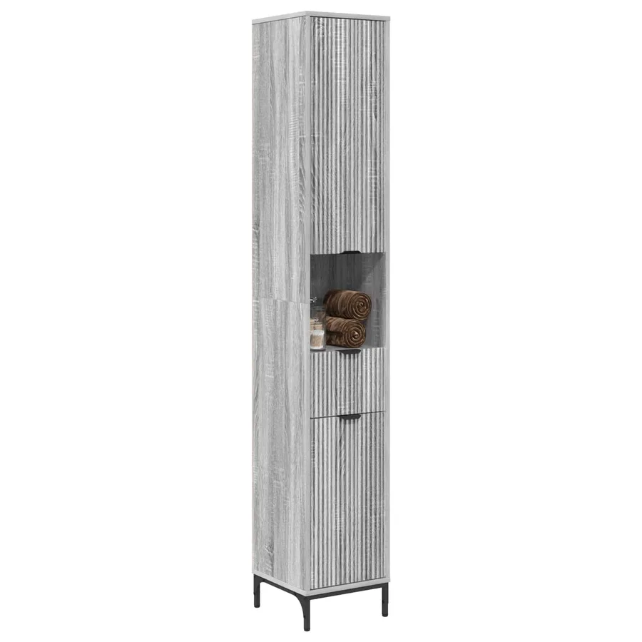 Cabinet de salle de bain Gris Sonoma 31,5 x 33 x 190 cm - 3