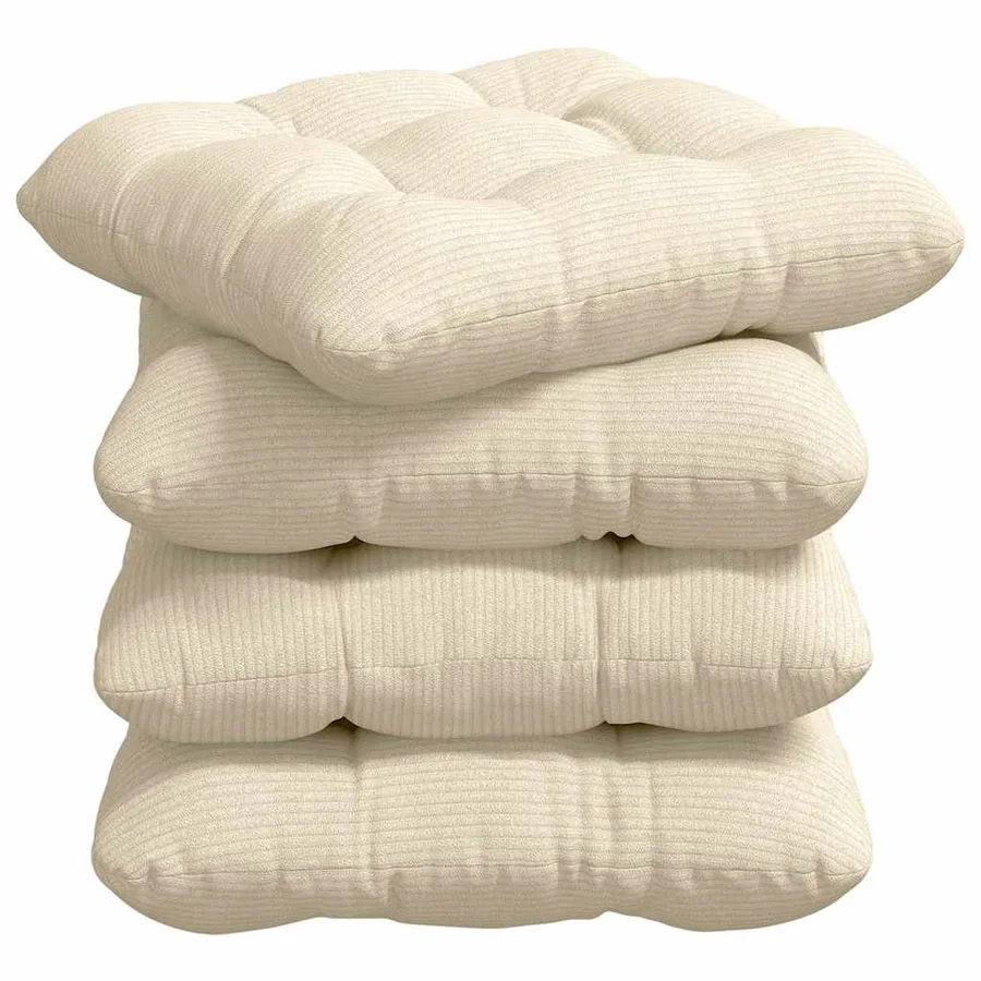 Coussins de siège 4 pcs Crème 45 x 45 cm - 2
