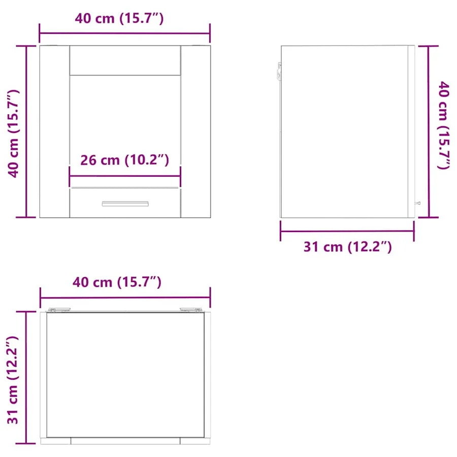 Armoire suspendue Riga 2 pcs Gris béton 40 x 31 x 40 cm - 14