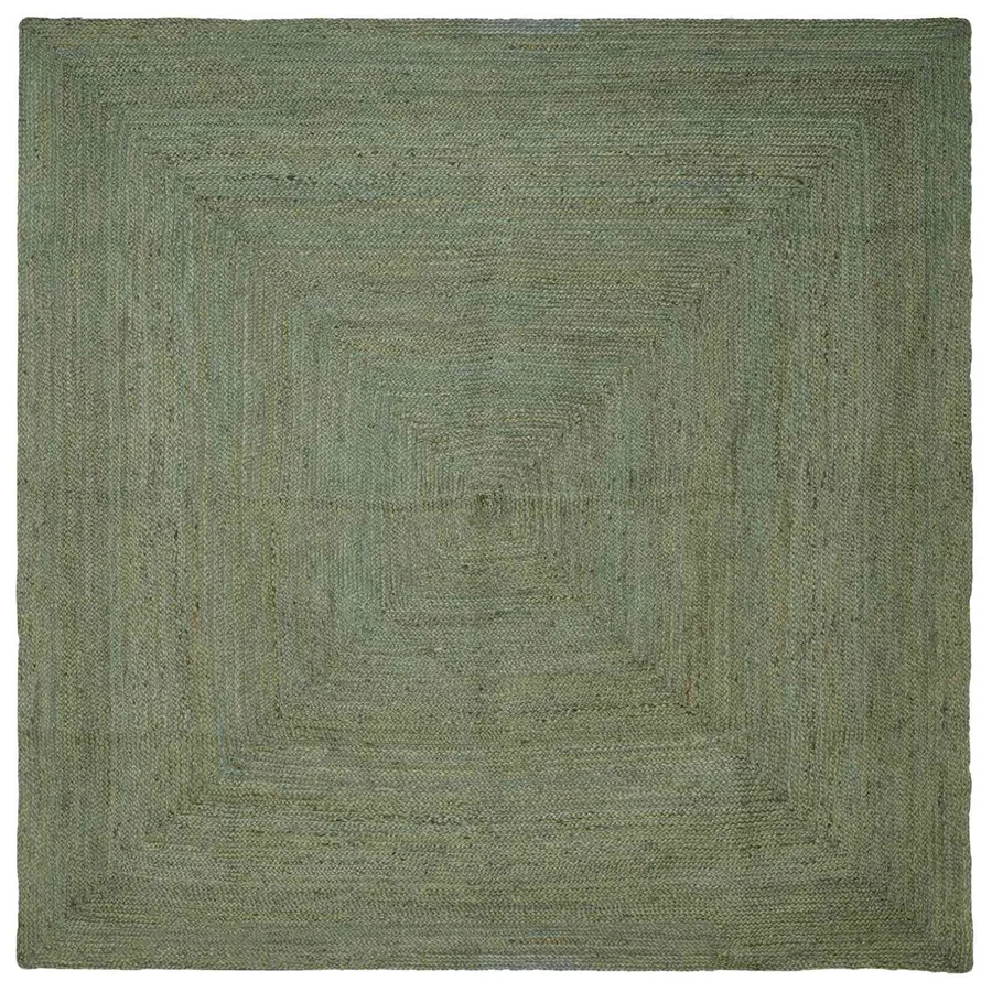 Tapis de surface Carré Vert olive 300 x 300 cm Jute