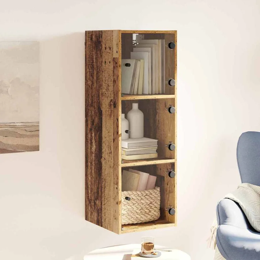 Meuble mural Bois Ancien 35 x 37 x 102 cm Bois d'ingénierie - 4