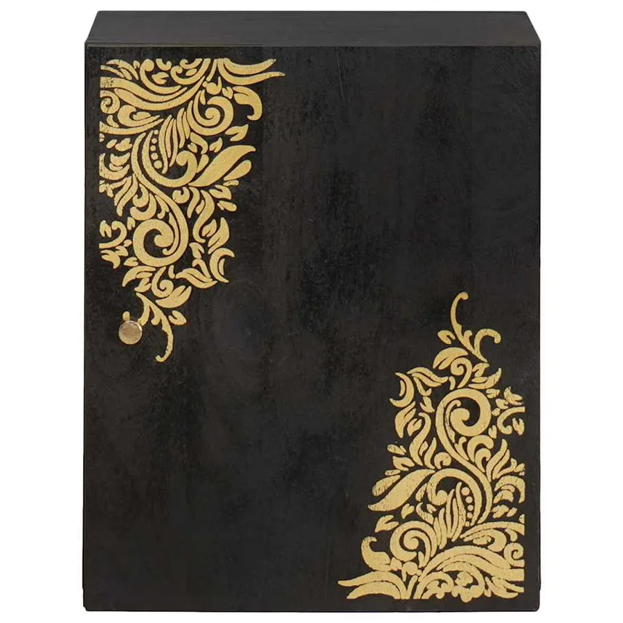 Meuble mural Noir 38 x 33 x 48 cm Bois de mangue massif - 2