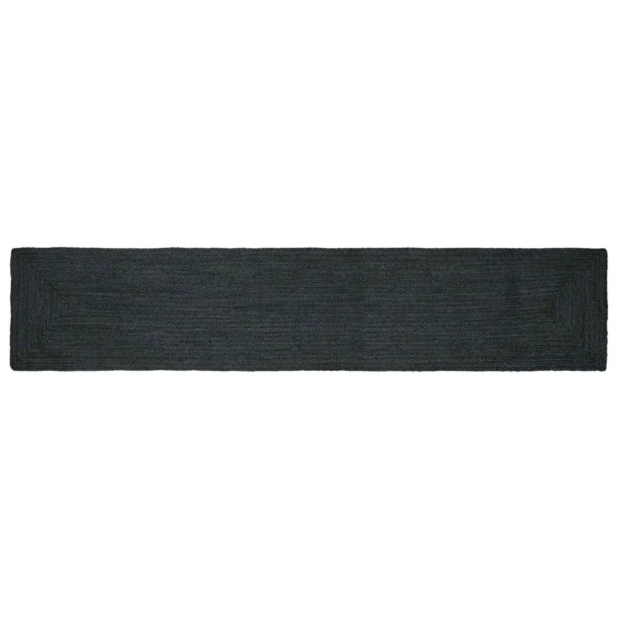 Tapis de surface Rectangulaire Gris foncé 80 x 400 cm Jute