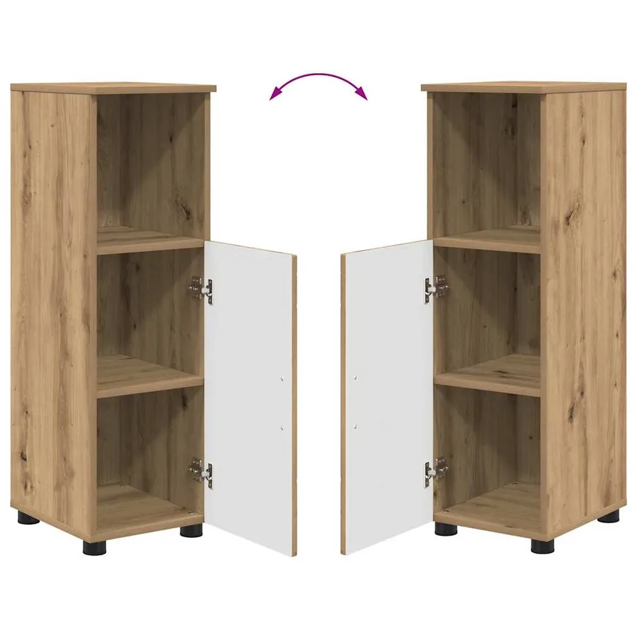 Cabinet de salle de bain Chêne artisanal 30 x 35 x 95 cm - 12