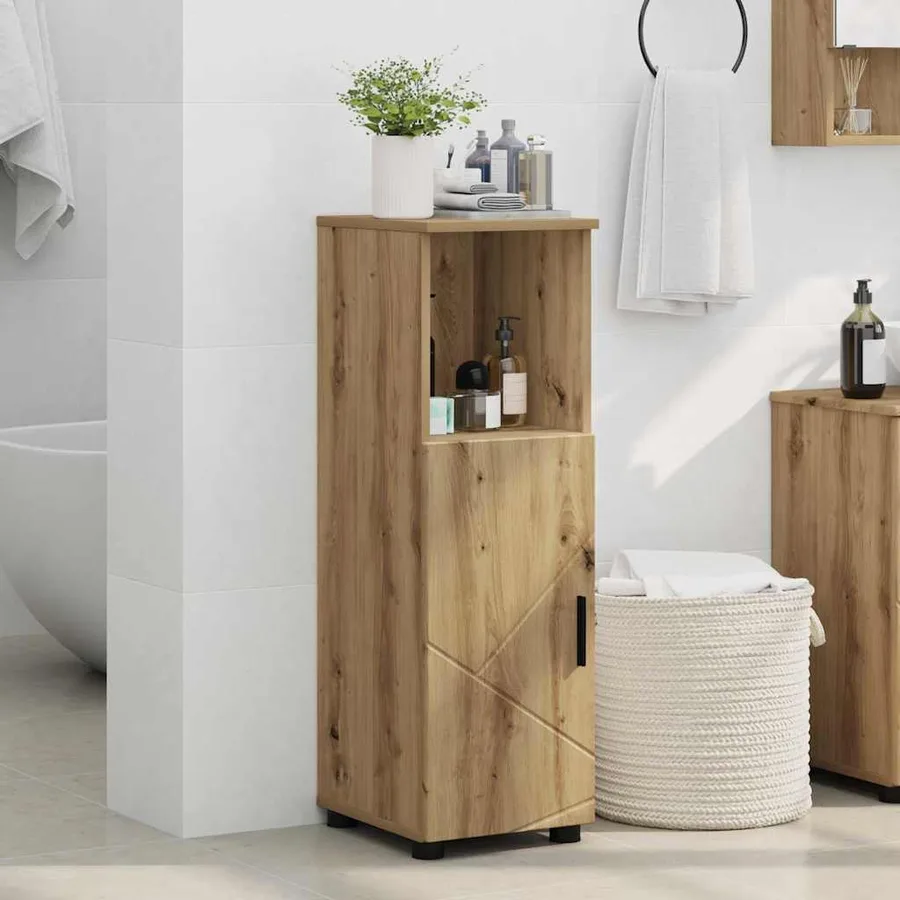 Cabinet de salle de bain Chêne artisanal 30 x 35 x 95 cm - 4