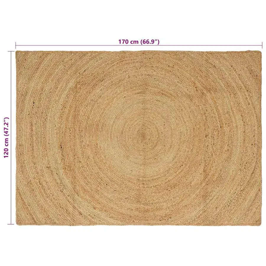 Tapis de surface Naturel 120 x 170 cm Jute - 8