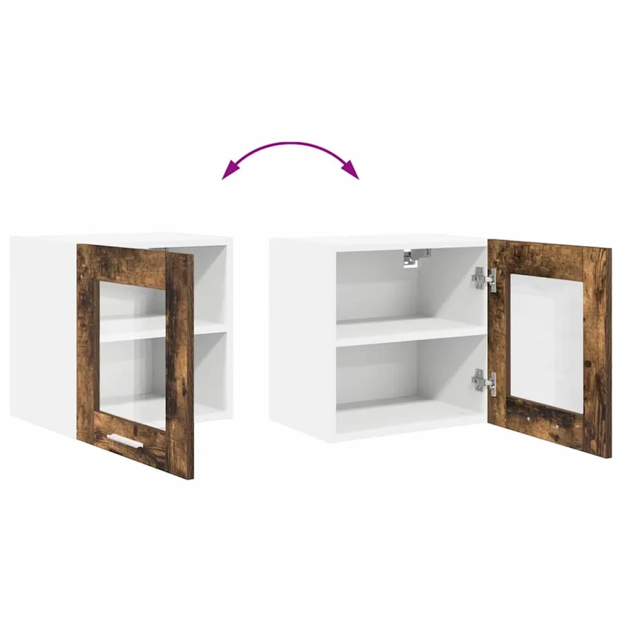Armoire suspendue avec porte 2 pcs Chêne fumé 40 x 31 x 40 cm - 12