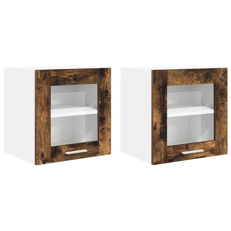 Armoire suspendue avec porte 2 pcs Chêne fumé 40 x 31 x 40 cm - 2