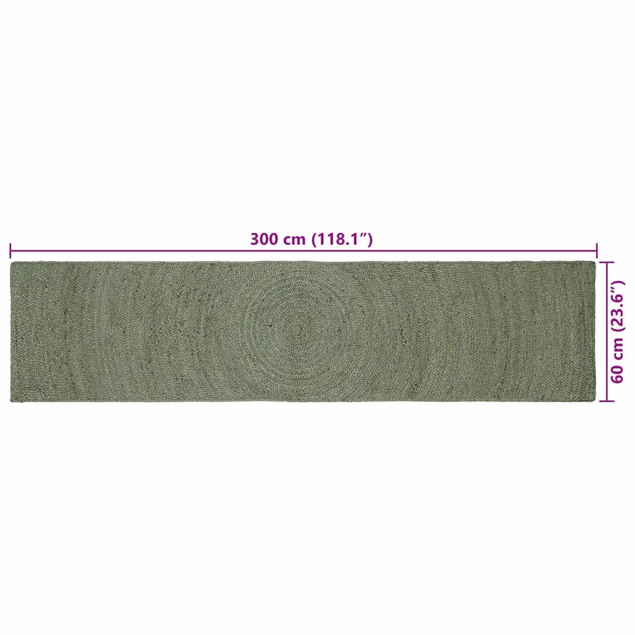 Tapis de surface Vert olive 60 x 300 cm Jute - 7