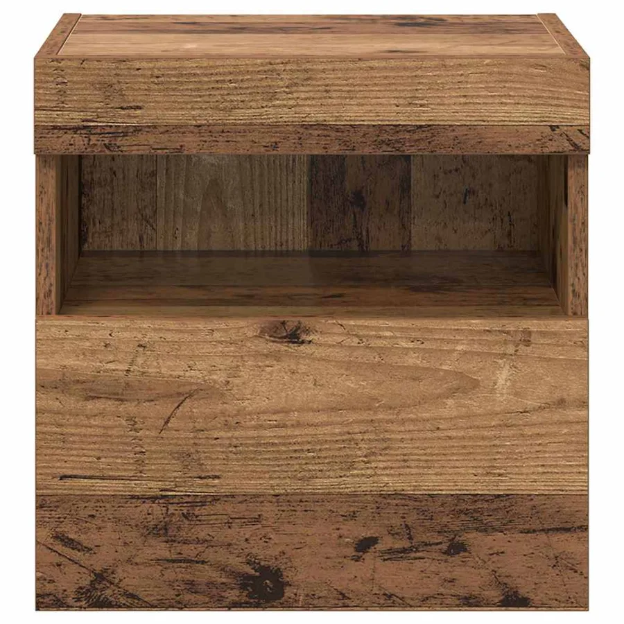 Meubles TV muraux avec LED 2 pcs Bois Ancien 40 x 30 x 40 cm - 9
