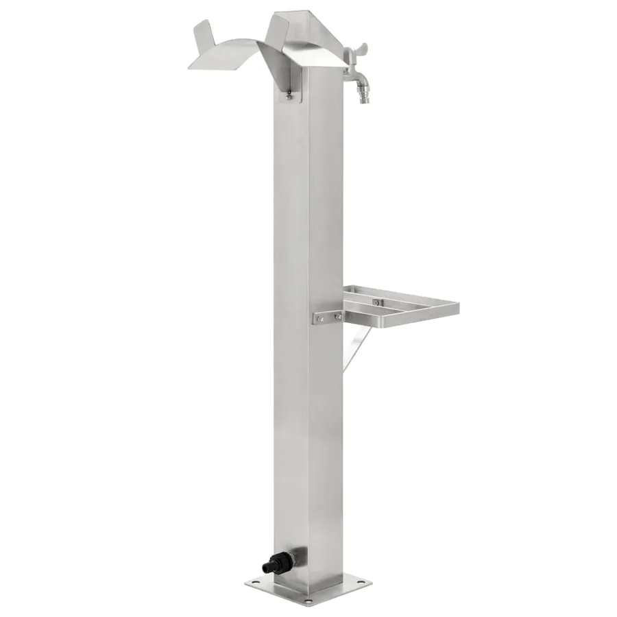 Colonne à eau de jardin carrée Acier inoxydable 95 cm - 4