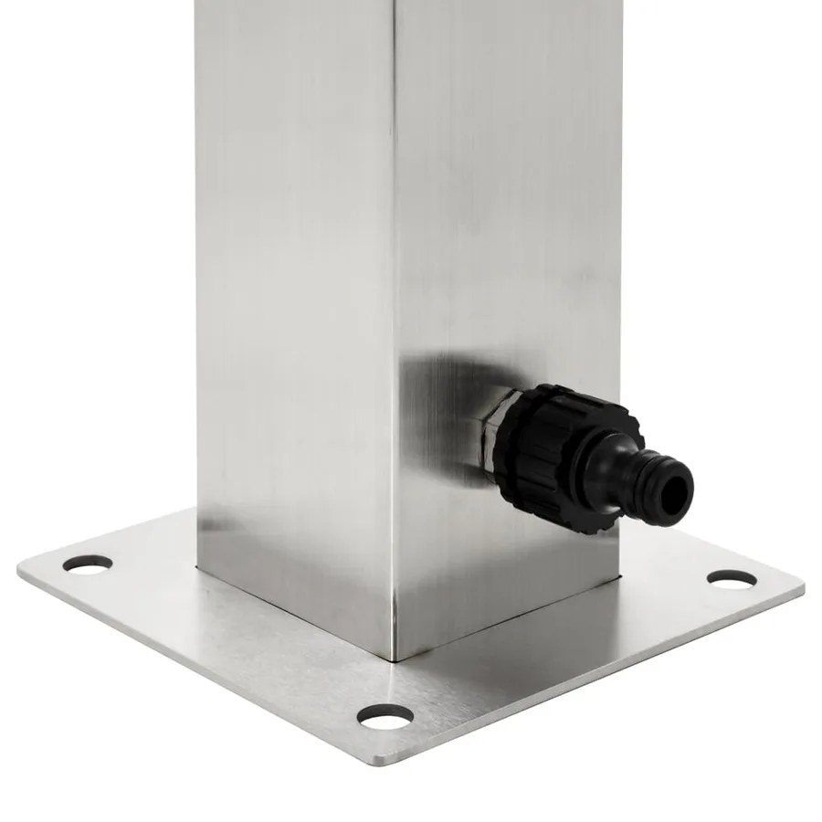 Colonne à eau de jardin carrée Acier inoxydable 95 cm - 7