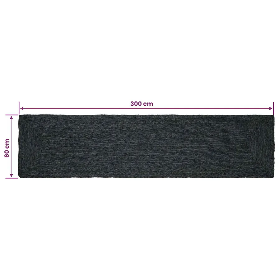 Tapis de surface Rectangulaire Gris foncé 60 x 300 cm Jute - 8