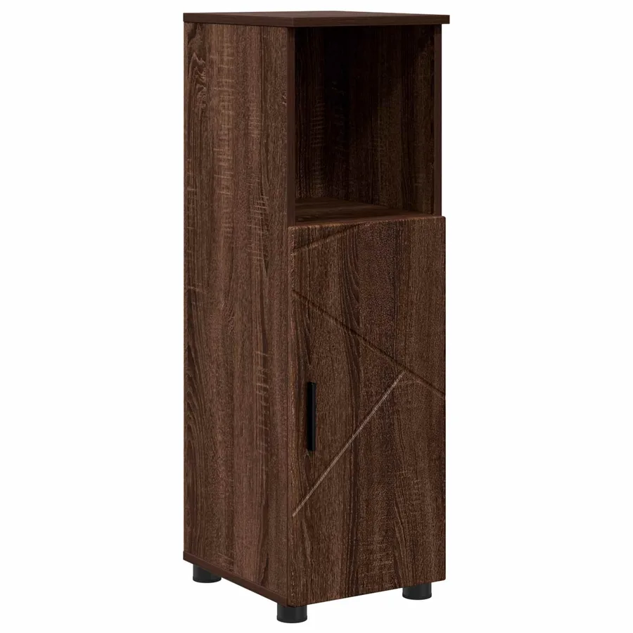 Cabinet de salle de bain avec porte Chêne brun 30 x 35 x 95 cm - 2