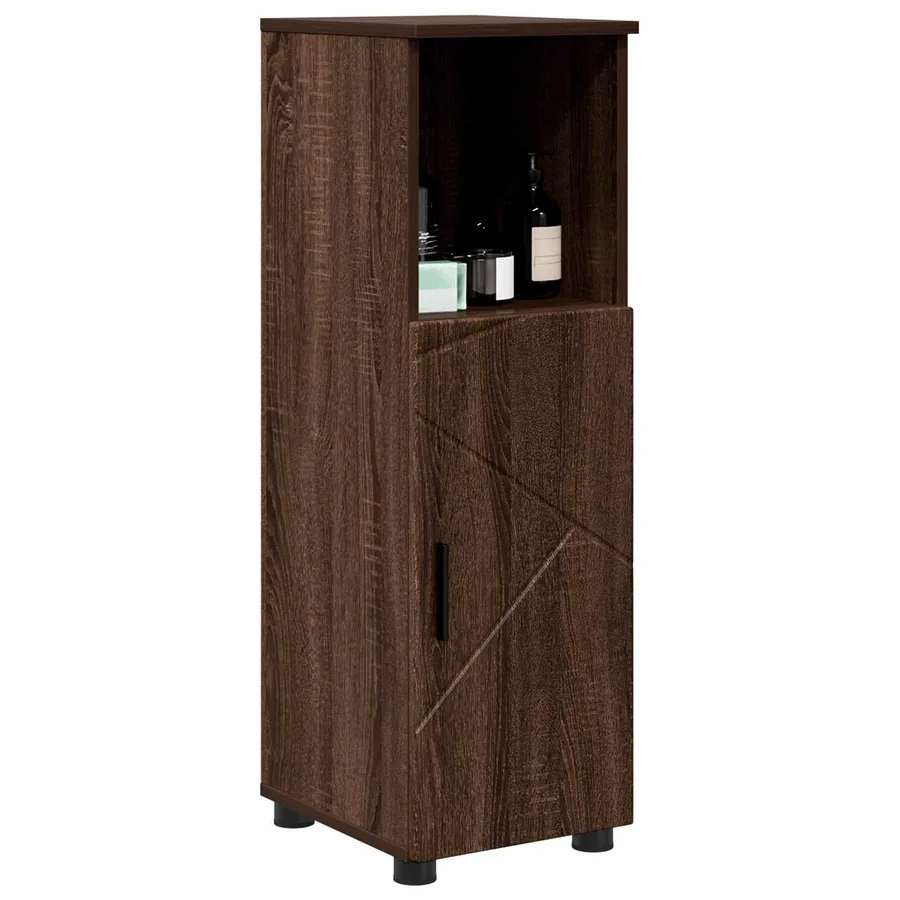 Cabinet de salle de bain avec porte Chêne brun 30 x 35 x 95 cm - 3