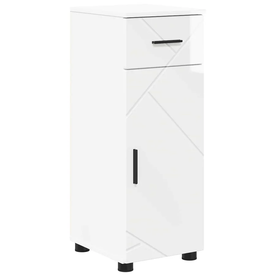 Cabinet de salle de bain Blanc brillant 30 x 35 x 80 cm - 2