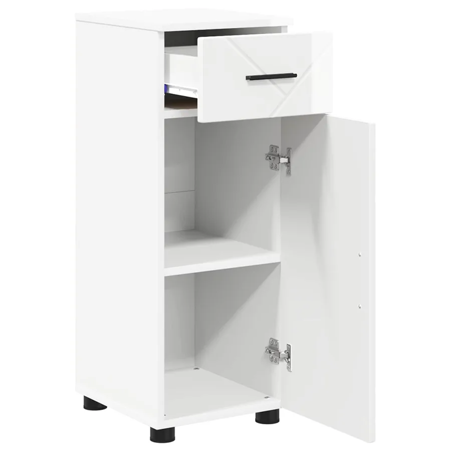 Cabinet de salle de bain Blanc brillant 30 x 35 x 80 cm - 5