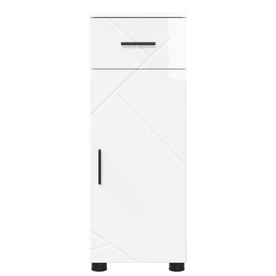 Cabinet de salle de bain Blanc brillant 30 x 35 x 80 cm - 6