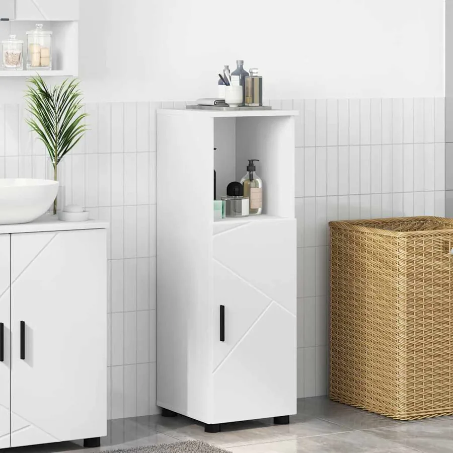 Cabinet de salle de bain avec stockage Blanc 30 x 35 x 95 cm