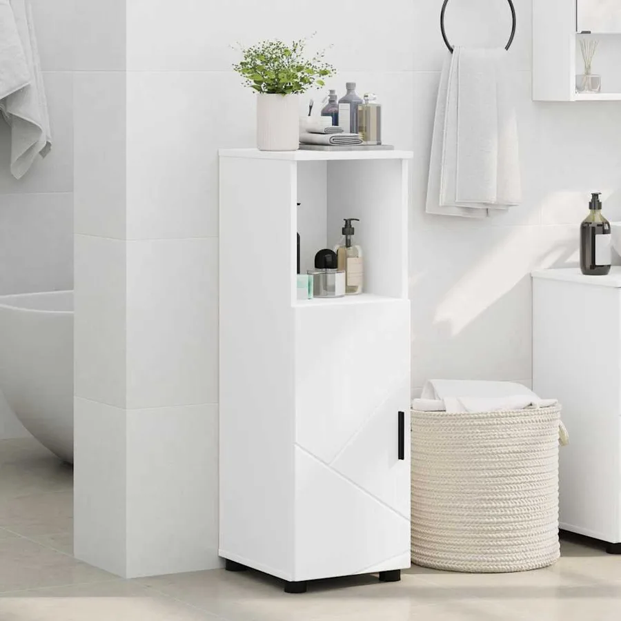 Cabinet de salle de bain avec stockage Blanc 30 x 35 x 95 cm - 4