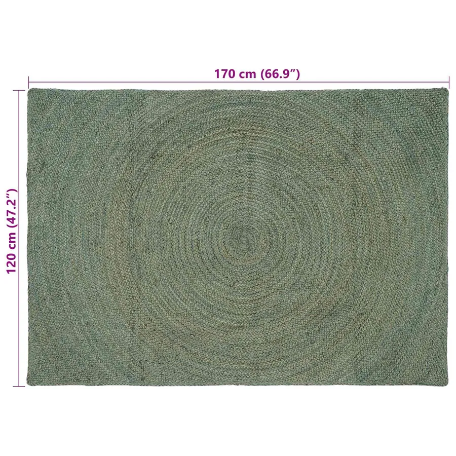 Tapis de surface Vert olive 120 x 170 cm Jute - 7