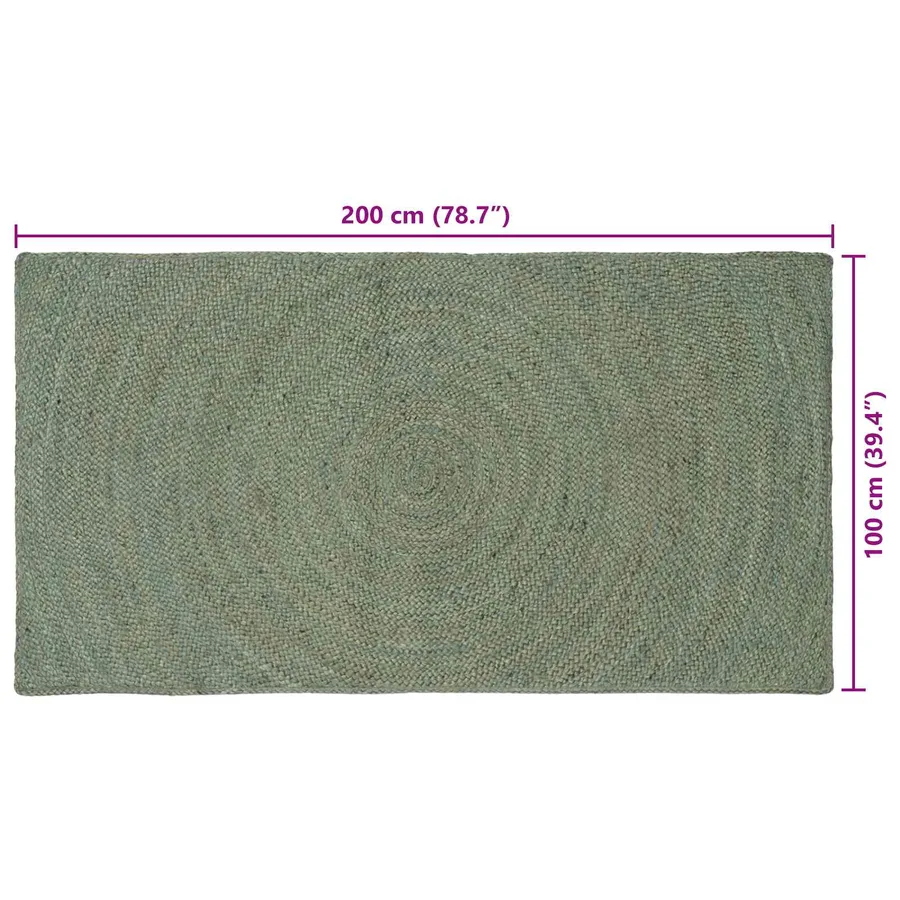 Tapis de surface Vert olive 100 x 200 cm Jute - 7