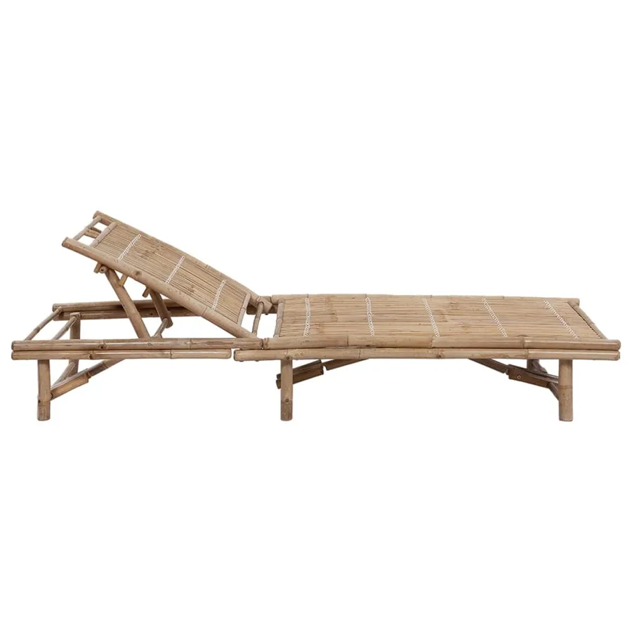 Chaise longue de jardin avec coussin Bambou - 3