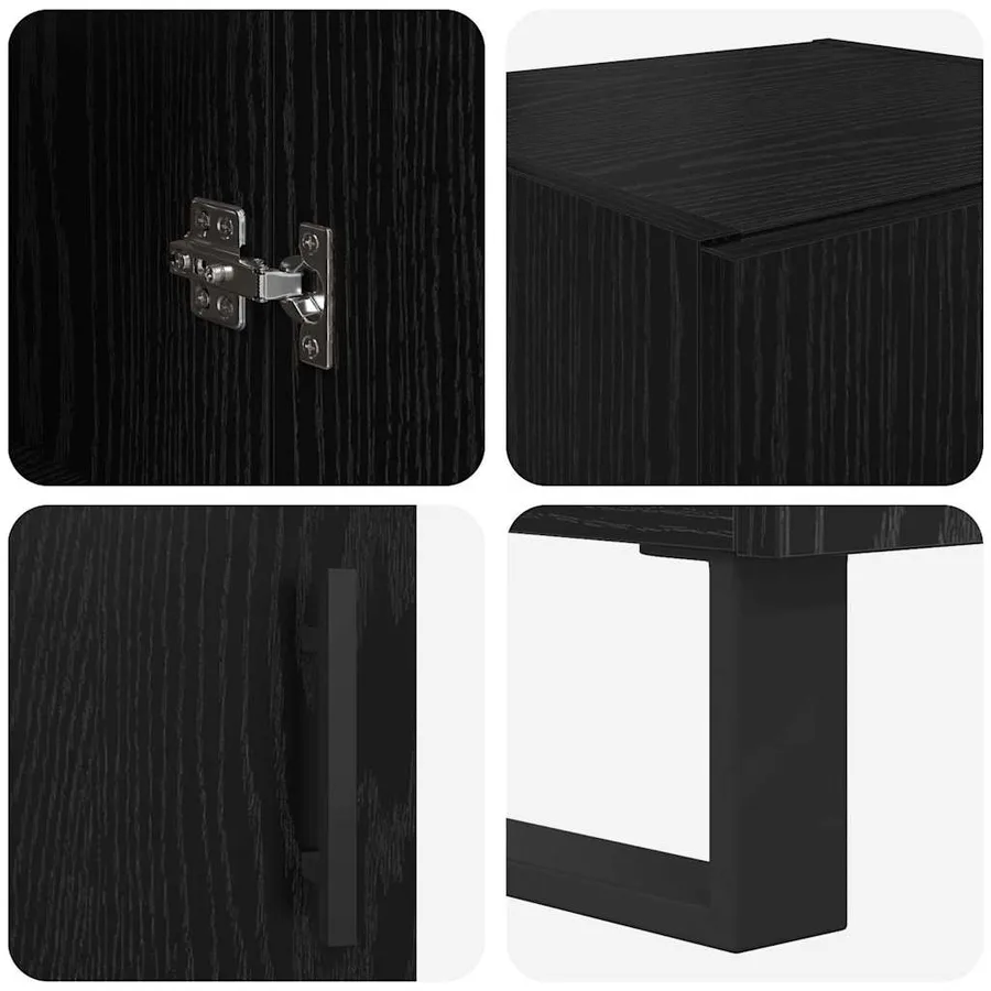 Haut Armoire Chêne noir 34,5 x 34 x 180 cm Bois d'ingénierie - 11