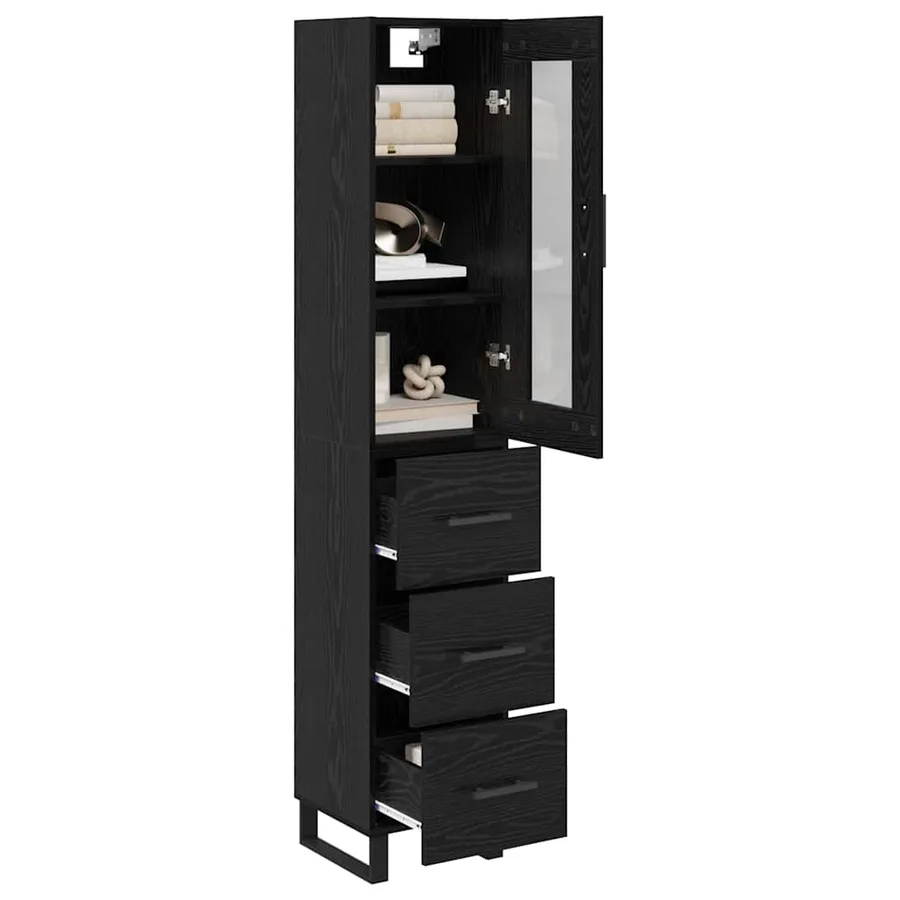 Haut Armoire Chêne noir 34,5 x 34 x 180 cm Bois d'ingénierie - 3
