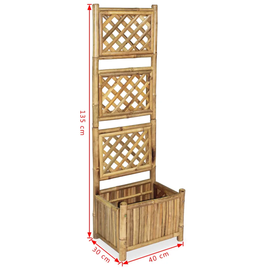 Lit surélevé de jardin avec treillis Bambou 40 cm - 6