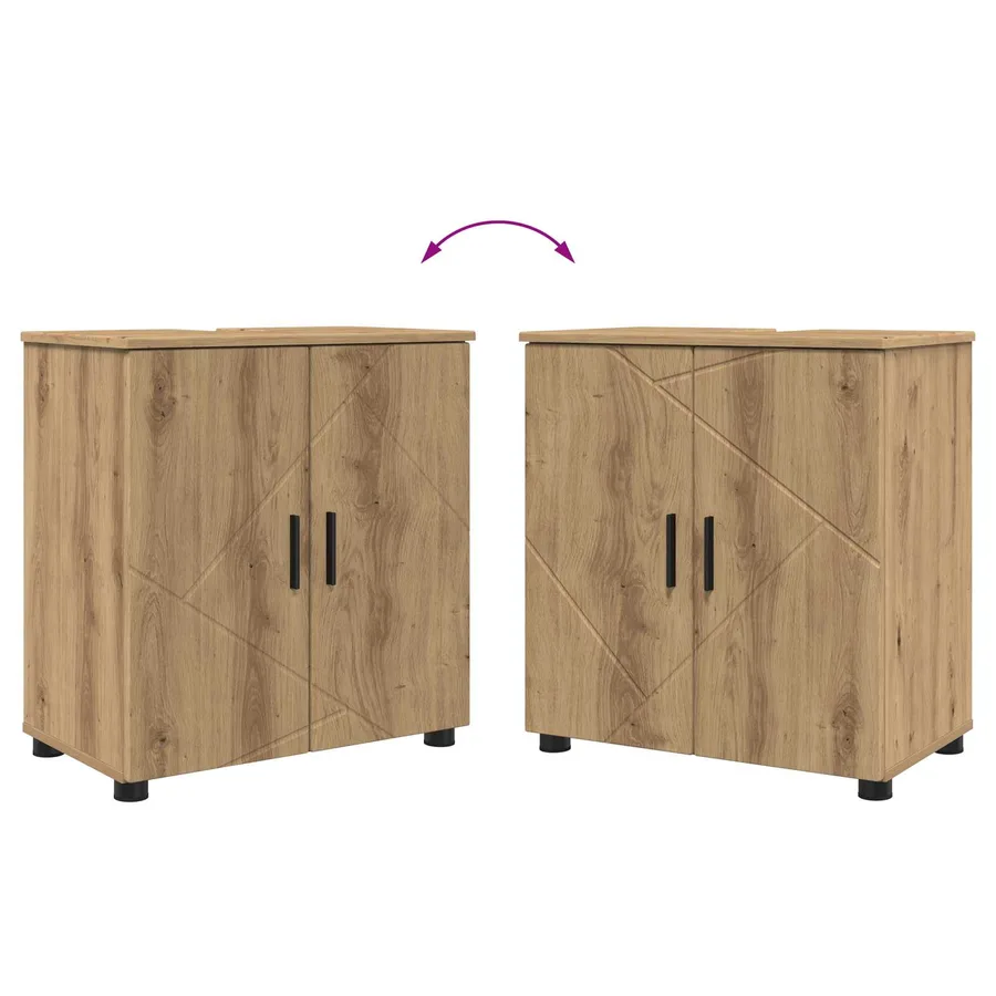 Cabinet de salle de bain Chêne artisanal 61 x 35 x 64 cm - 12