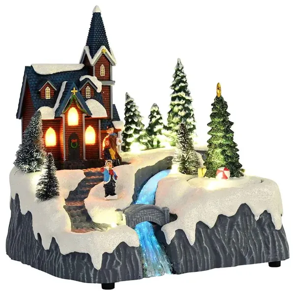 Décoration de village de Noël Multicolore 20,5 x 17 x 21 cm
