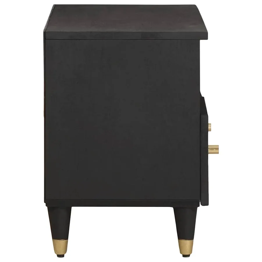 Meuble TV Noir 70 x 33 x 46 cm Bois de mangue massif - 4