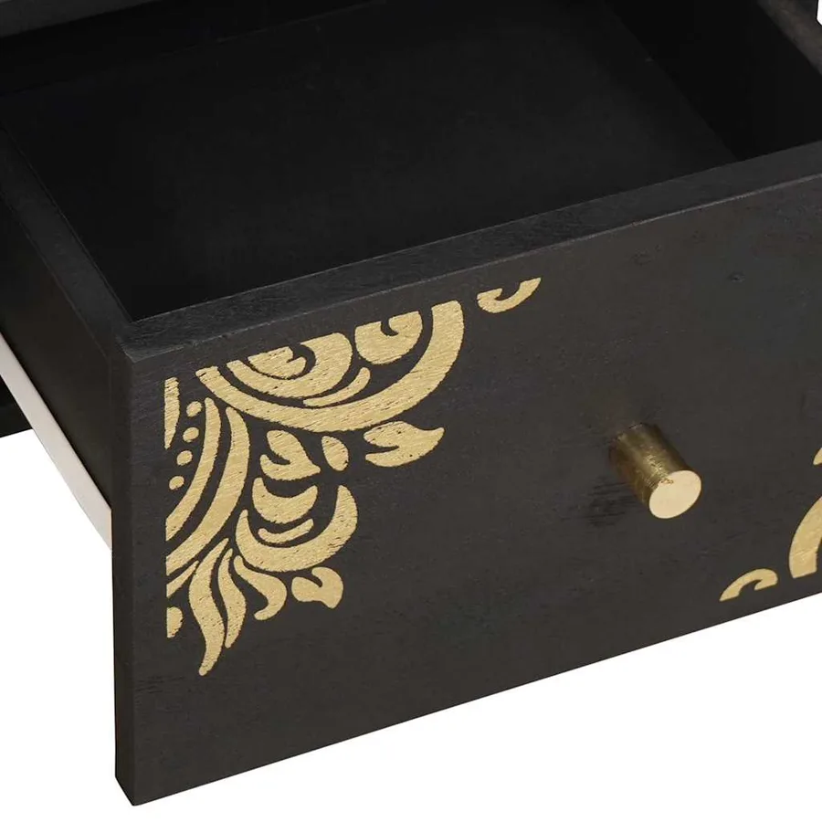 Meuble TV Noir 70 x 33 x 46 cm Bois de mangue massif - 7