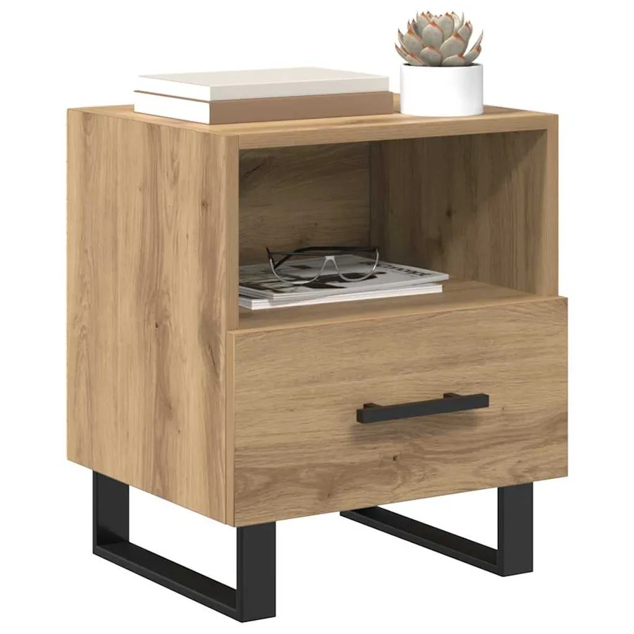 Cabinet de chevet 2 pc Chêne artisanal 40 x 35 x 47,5 cm - 3