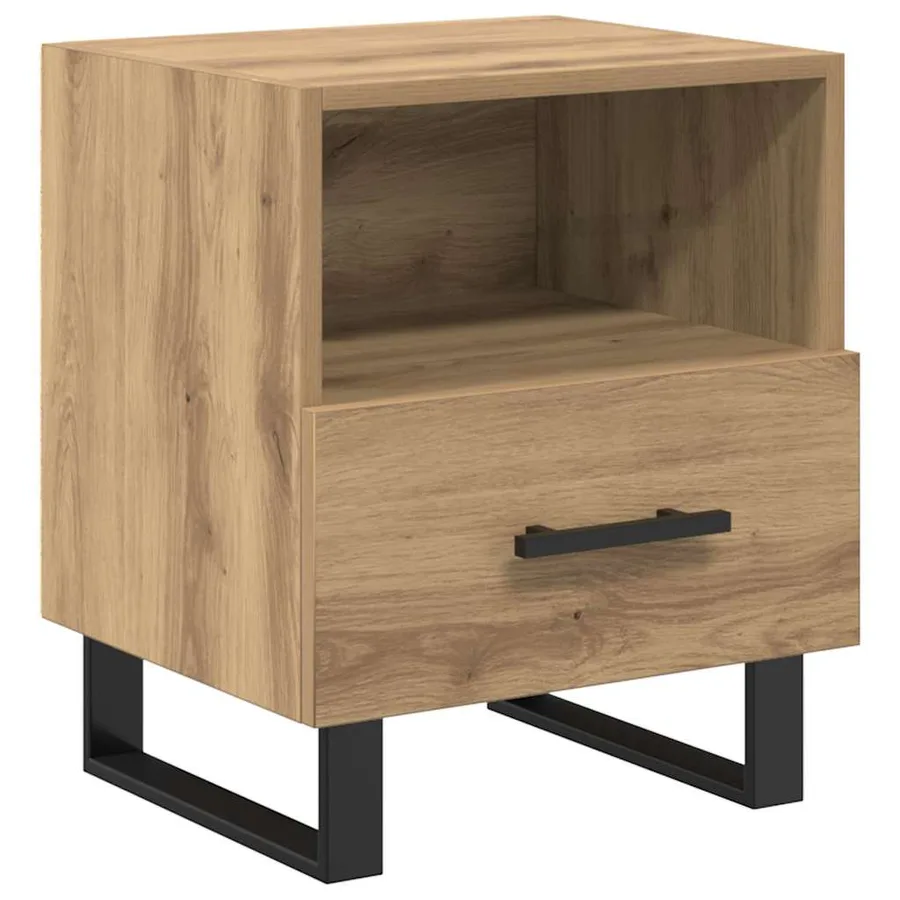 Cabinet de chevet 2 pc Chêne artisanal 40 x 35 x 47,5 cm - 5