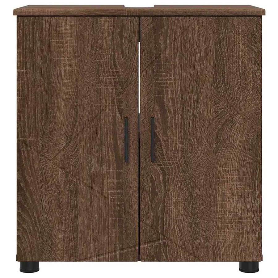 Cabinet de salle de bain avec porte Chêne brun 61 x 35 x 64 cm - 6