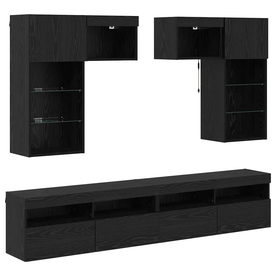 Meubles TV muraux 6 pcs Chêne artisanal Bois d'ingénierie - 2