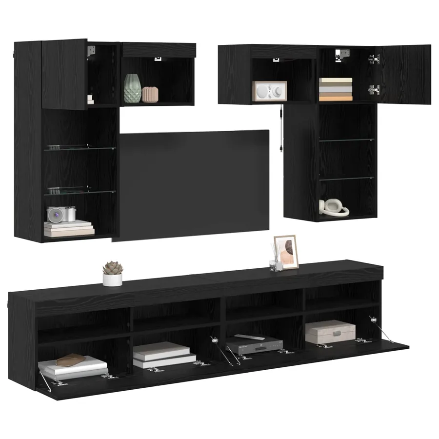 Meubles TV muraux 6 pcs Chêne artisanal Bois d'ingénierie - 3