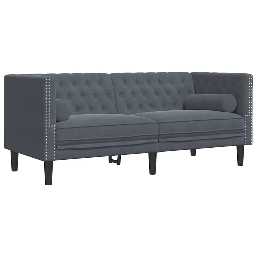 Canapé de salon 3 pcs Gris foncé 194 x 74,5 x 70,5 cm Velours - 5