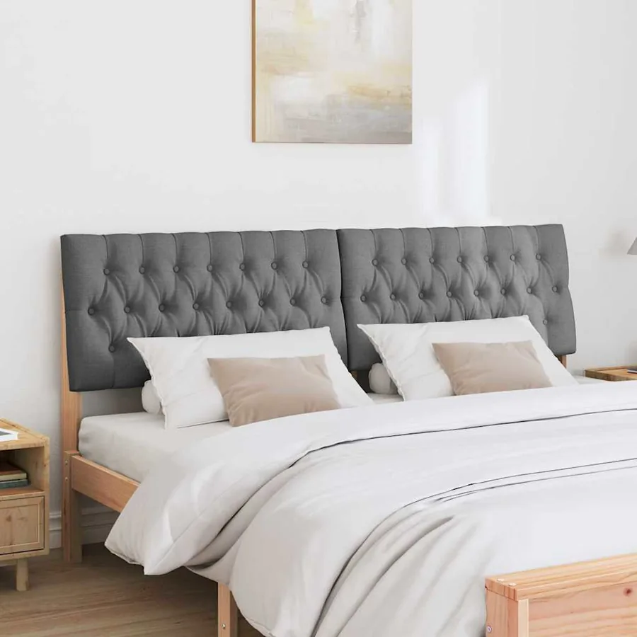 Tête de lit capitonnée Gris foncé 180 cm Pin massif - 3
