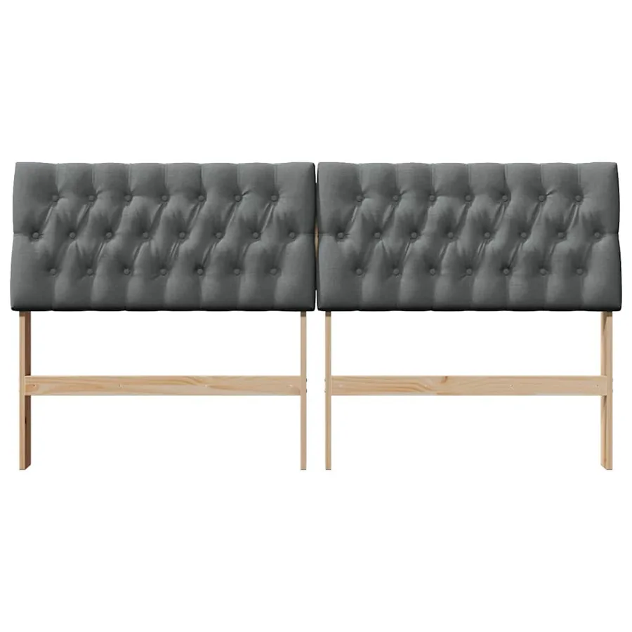 Tête de lit capitonnée Gris foncé 180 cm Pin massif - 4