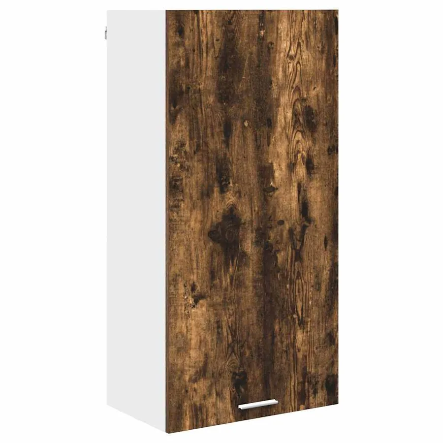 Armoire suspendue Chêne fumé et Blanc 50 x 31 x 100 cm - 2
